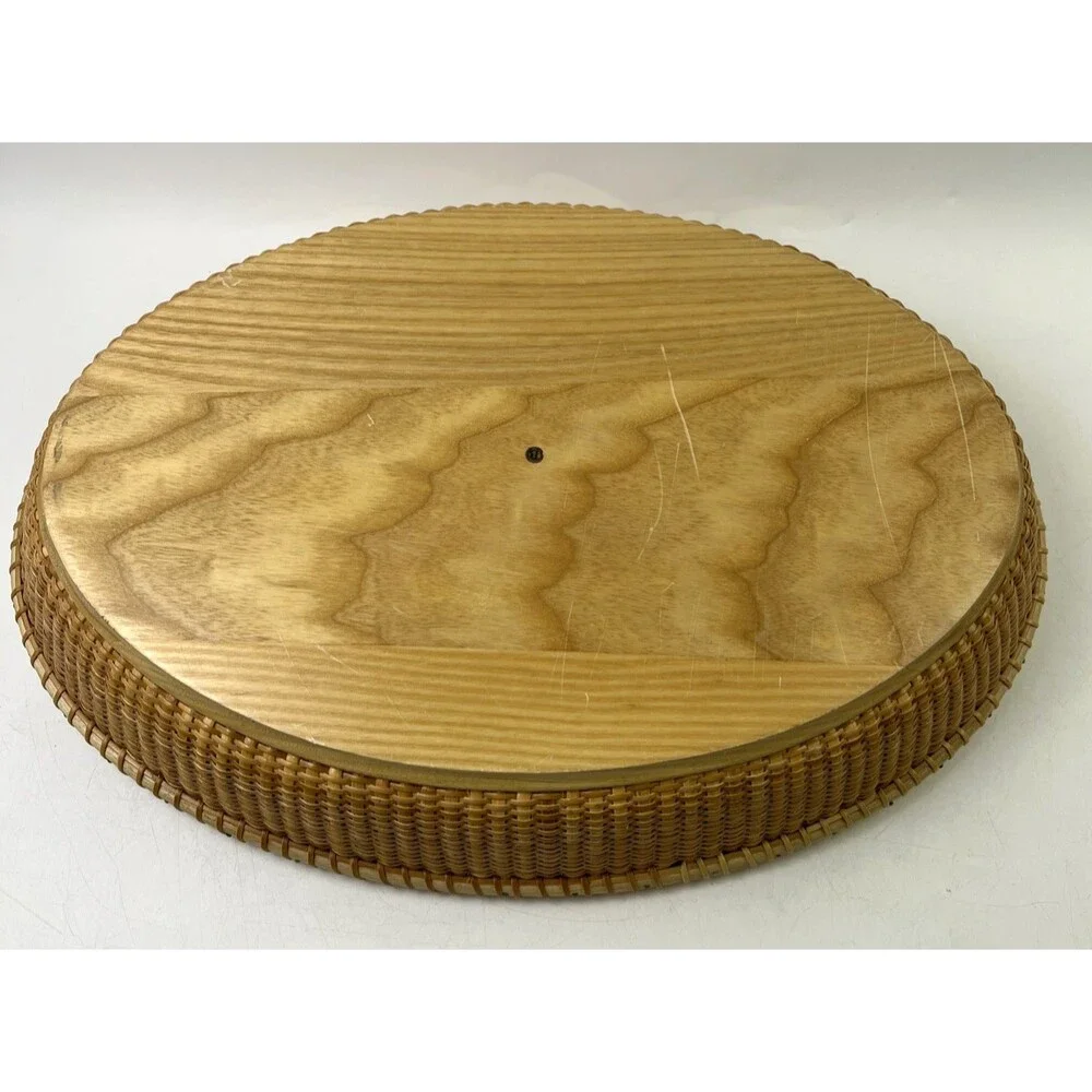 15 Inch Sectional Serving Tray/Plate White W/Wooden Holder